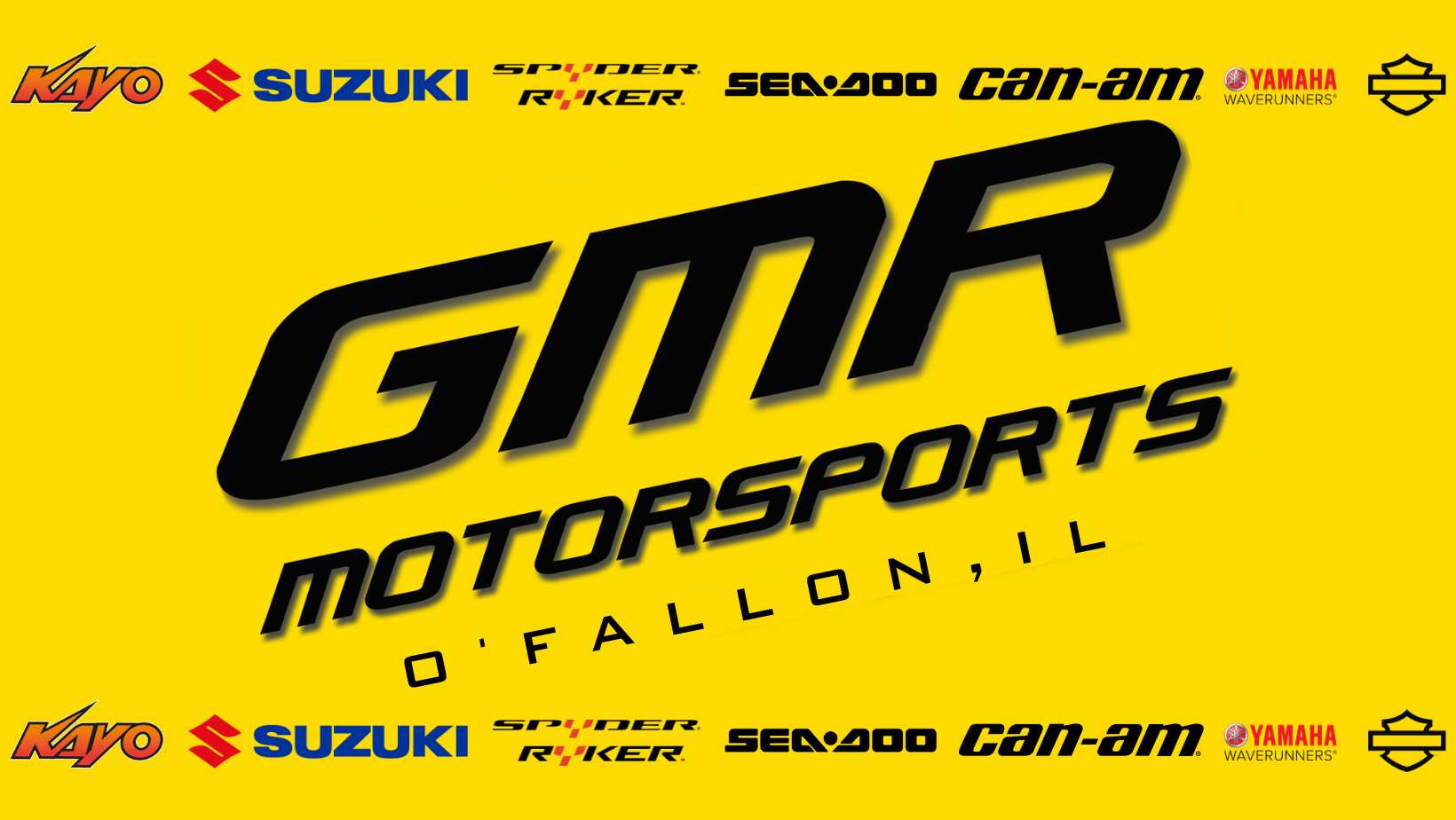 Green Mount Road Motorsports Logo with Yellow Background with OEM logos